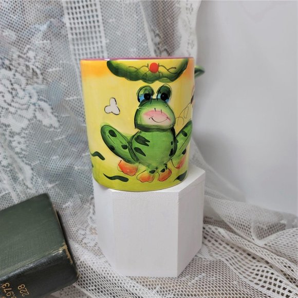 Frog Coffee Mug Lilly Pad Handle Tea Cup - Picture 4 of 8